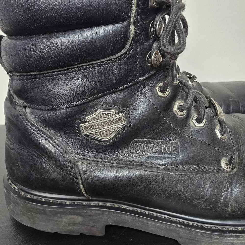 Harley Davidson Boots Mens‎ 12 Black Steel Toe Crankshaft Leather Biker 91013